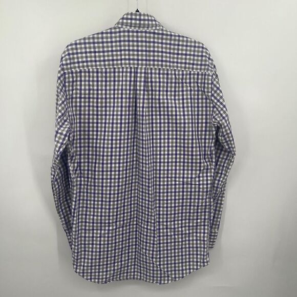 Peter Millar Button-Down Plaid Long Sleeve Collared Blue Green Shirt Size M - Picture 3 of 5
